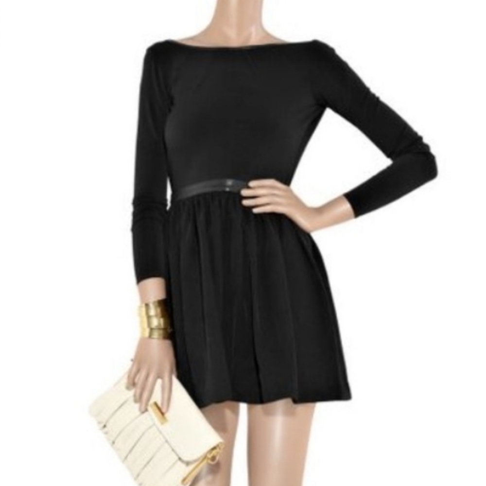 Elizabeth & James Leather Trim Backless Dress